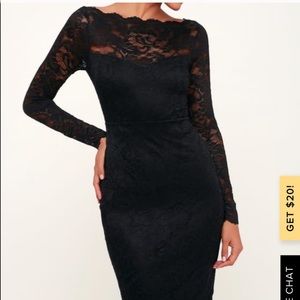Lulu’s Marshall long sleeve black lace dress